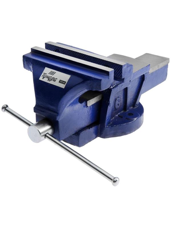 Тиски слесарные ТУНДРА, с наковальней, высокопрочный чугун ВЧ-40, 150 мм