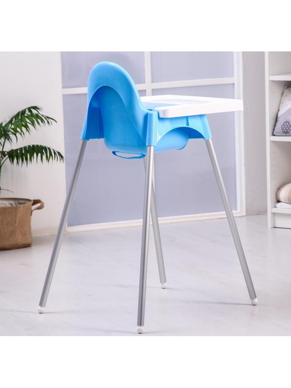 Стульчик для кормления пластиковый, цвет голубой