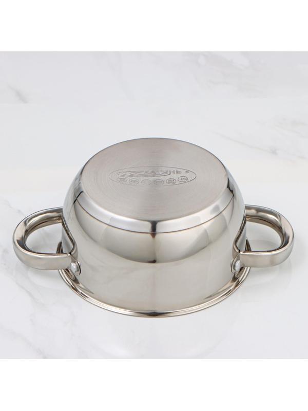 Кастрюля «Антея», 1,5 л, d=16 см, стеклянная крышка, капсульное дно, цвет хромированный