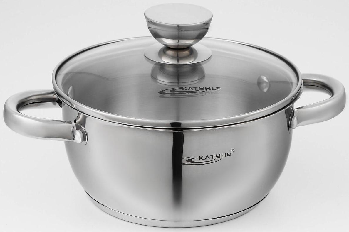 Кастрюля «Антея», 2 л, d=18 см, капсульное дно, стеклянная крышка