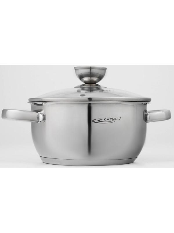 Кастрюля «Антея», 2 л, d=18 см, капсульное дно, стеклянная крышка