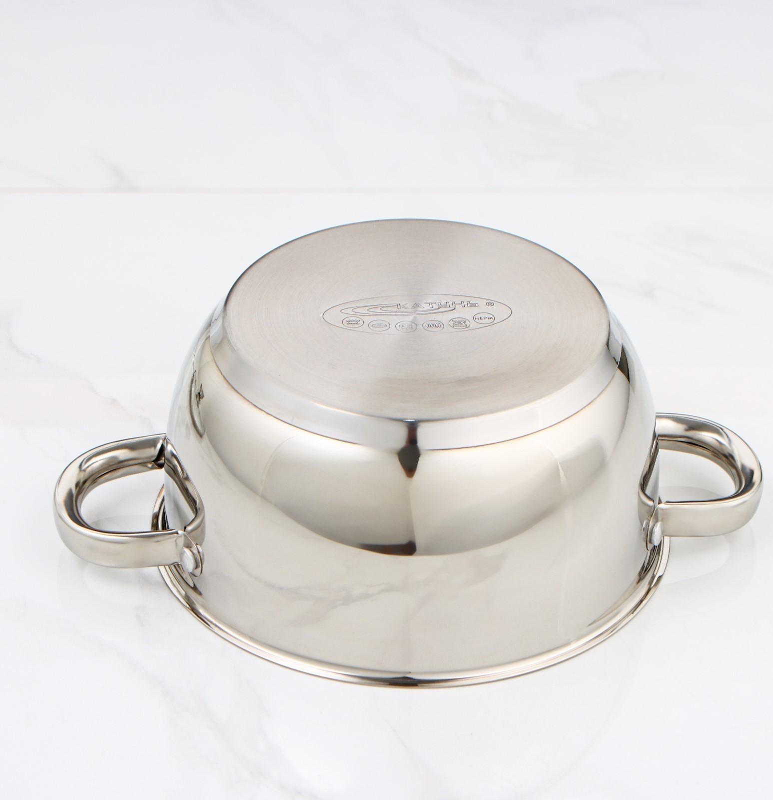 Кастрюля «Антея», 3 л, d=20 см, капсульное дно, стеклянная крышка, цвет хромированный