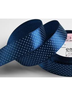 Лента атласная «Горошек», 25 мм × 23 ± 1 м, цвет синий №138