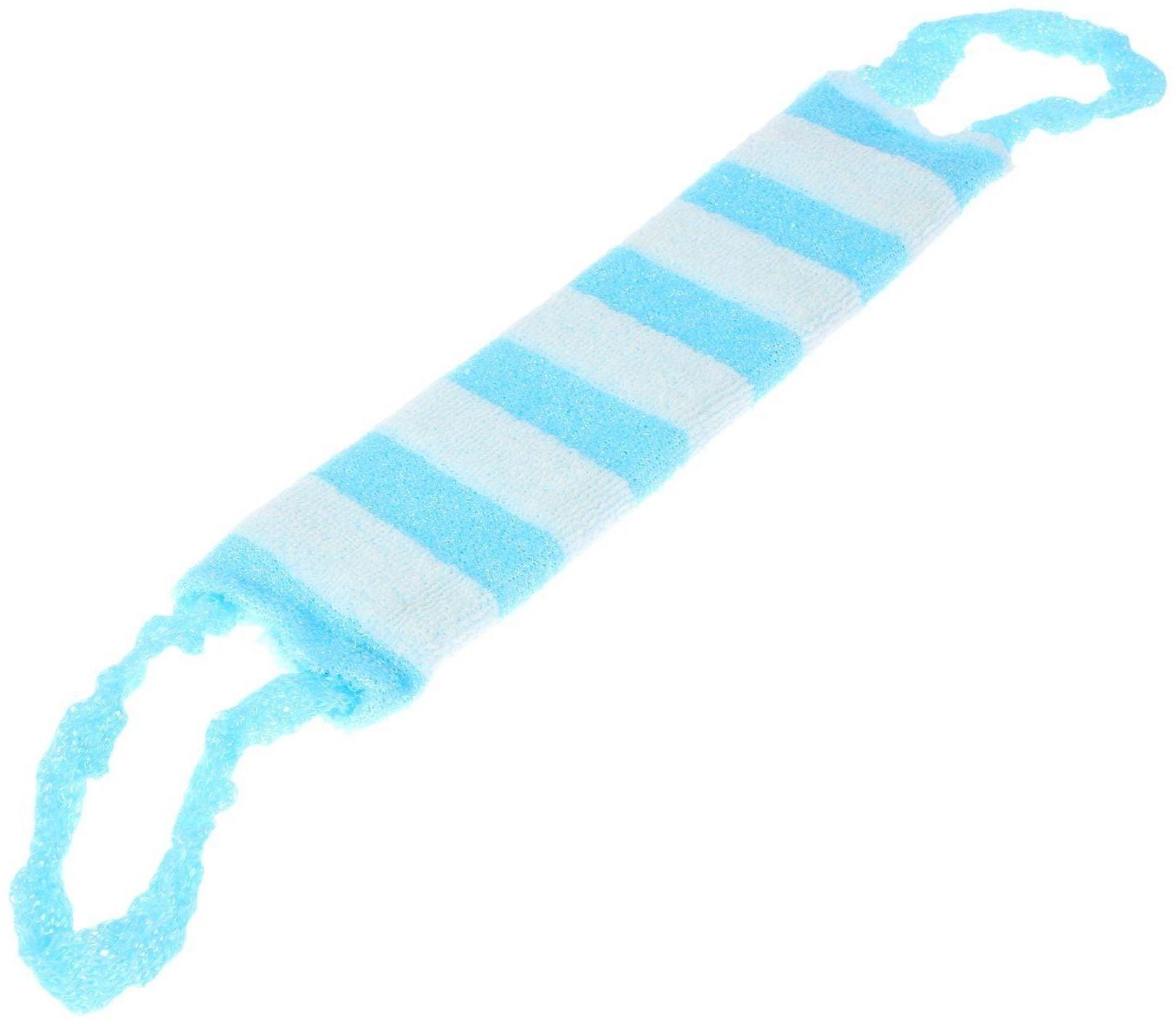 Мочалка-лента для тела Доляна, 43×12 см, жёсткая, широкая, цвет МИКС