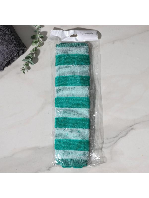 Мочалка-лента для тела Доляна, 43×12 см, жёсткая, широкая, цвет МИКС