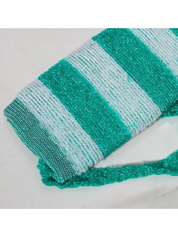 Мочалка-лента для тела Доляна, 43×12 см, жёсткая, широкая, цвет МИКС