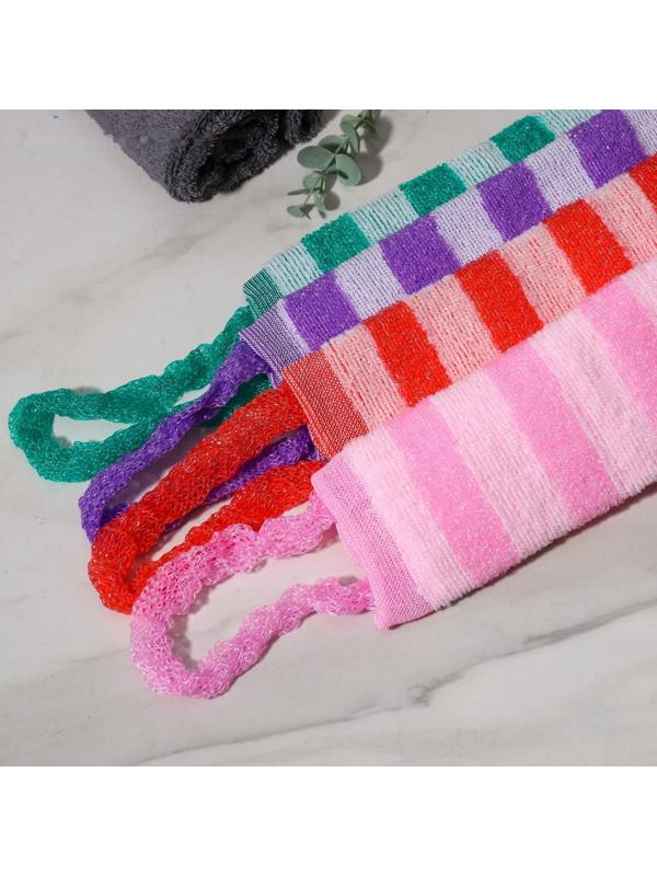 Мочалка-лента для тела Доляна, 43×12 см, жёсткая, широкая, цвет МИКС