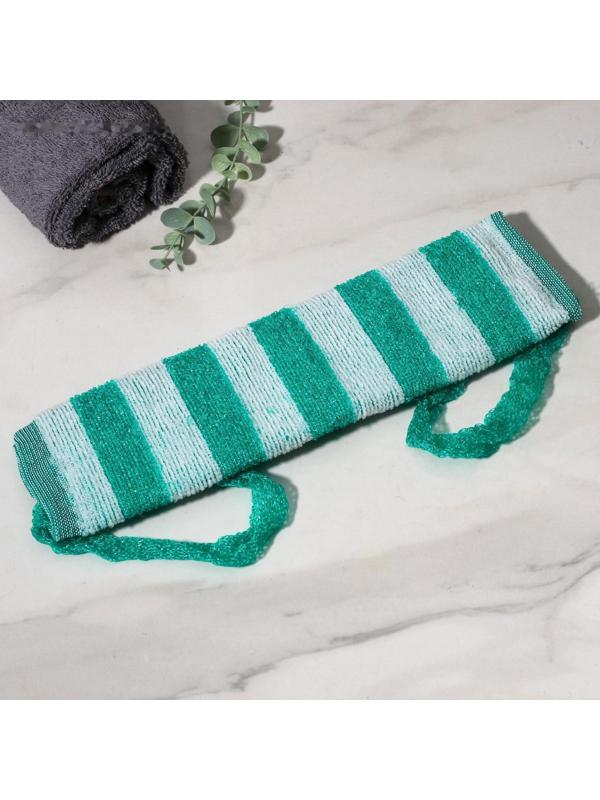 Мочалка-лента для тела Доляна, 43×12 см, жёсткая, широкая, цвет МИКС