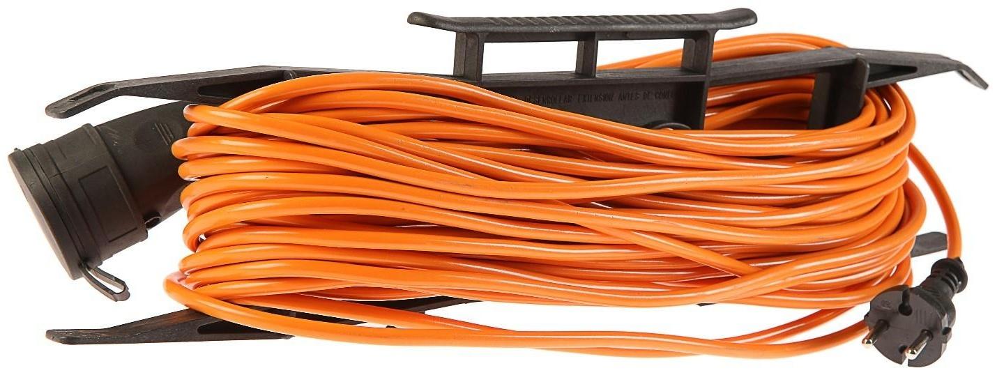 Удлинитель на каркасе TUNDRA, 1 розетка, 30 м, 6 А, ПВС 2х0.75 мм2, без з/к, IP44,