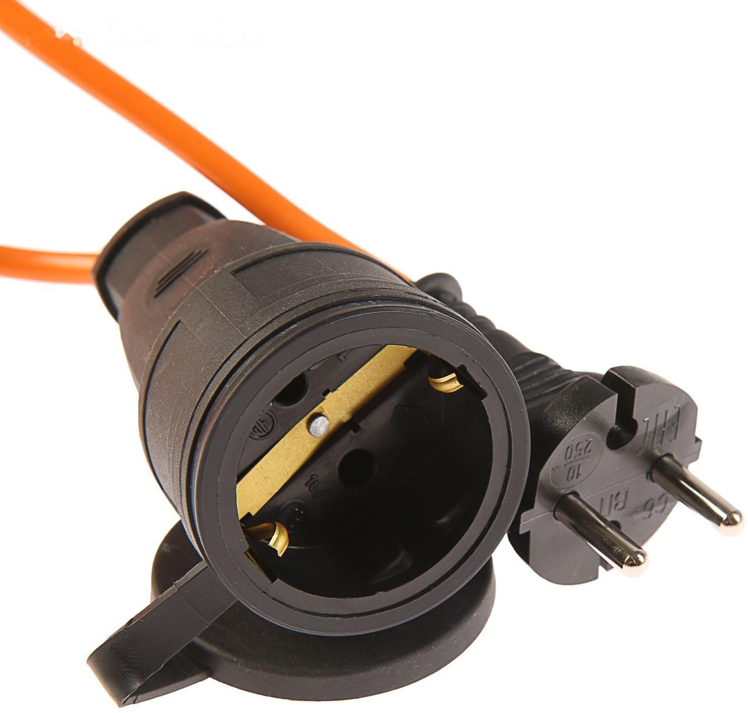 Удлинитель на каркасе TUNDRA, 1 розетка, 30 м, 6 А, ПВС 2х0.75 мм2, без з/к, IP44,