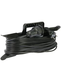 Удлинитель на каркасе TUNDRA, 1 розетка, 30 м, 6 А, ПВС 2х0.75 мм2, без з/к, IP44,