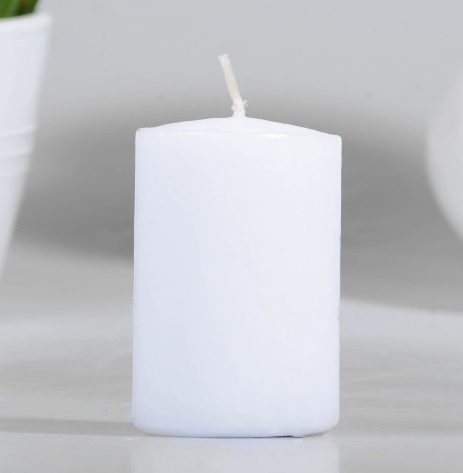 Свеча - цилиндр, 4х6 см, 9 ч, белая