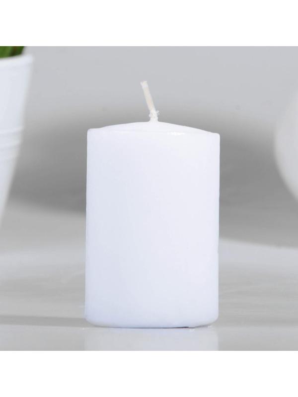 Свеча - цилиндр, 4х6 см, 9 ч, белая