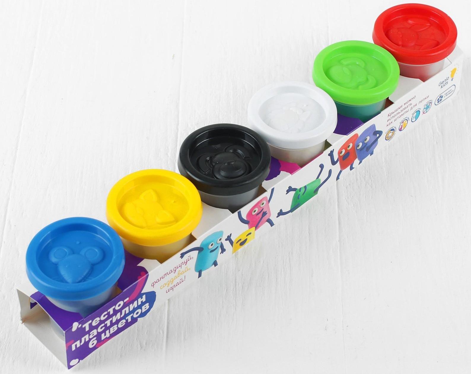 Набор для детского творчества «Тесто-пластилин», 6 цветов по 50 г