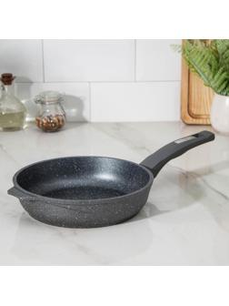 Сковорода «Гранит», d=22 см, пластиковая ручка, антипригарное покрытие, цвет серый