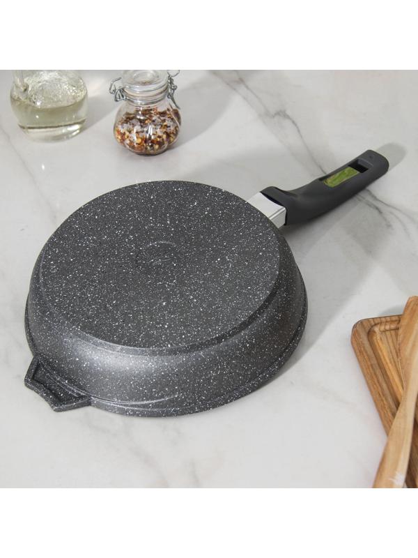 Сковорода «Гранит», d=22 см, пластиковая ручка, антипригарное покрытие, цвет серый