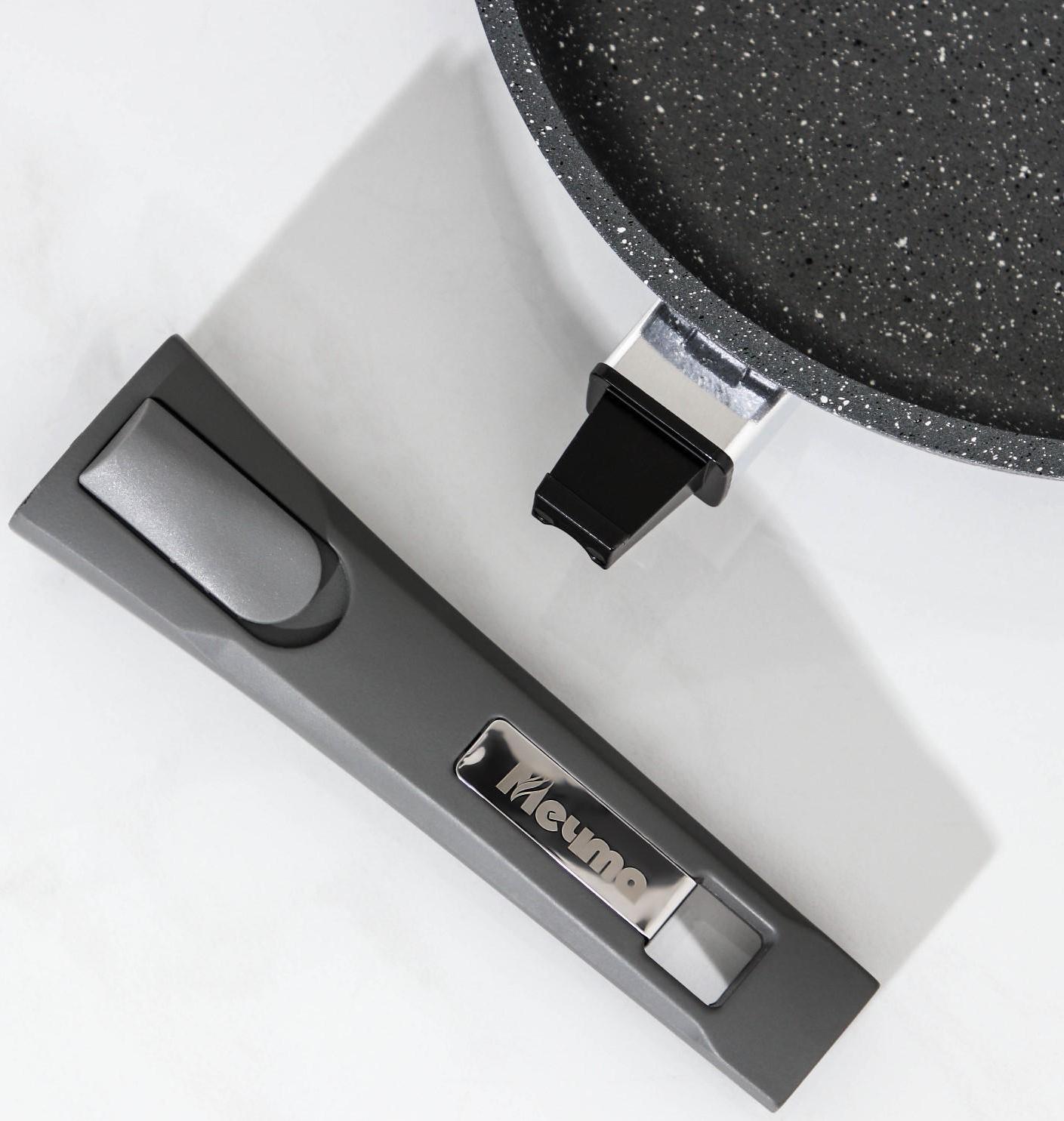 Сковорода «Гранит», d=22 см, съёмная ручка, антипригарное покрытие, цвет серый