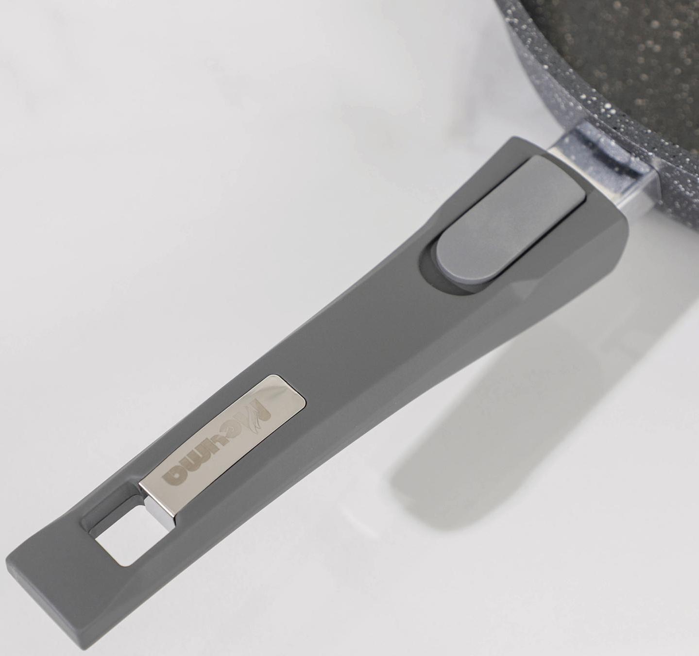 Сковорода «Гранит», d=24 см, съёмная ручка, антипригарное покрытие, цвет серый