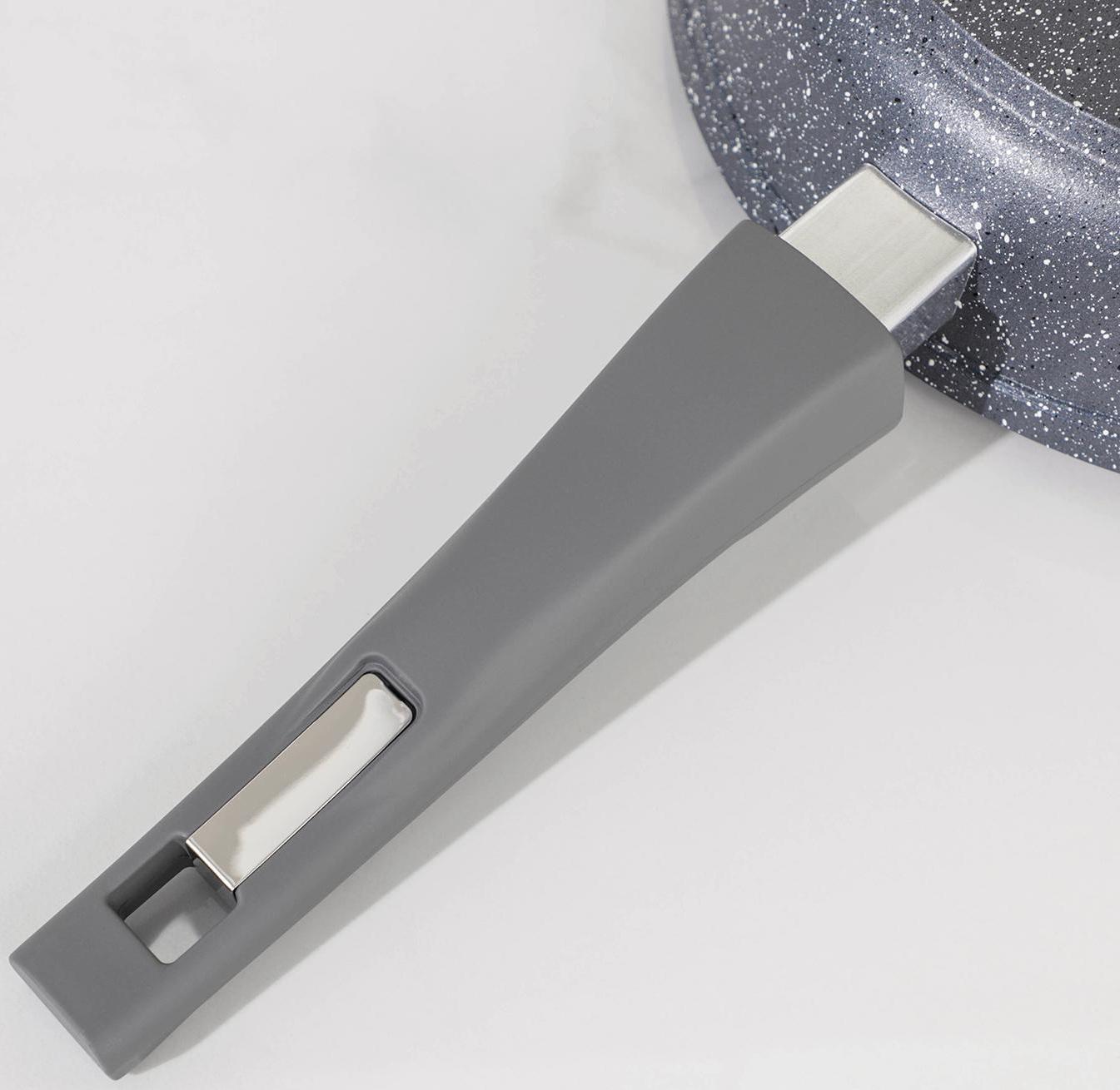 Сковорода «Гранит», d=24 см, съёмная ручка, антипригарное покрытие, цвет серый