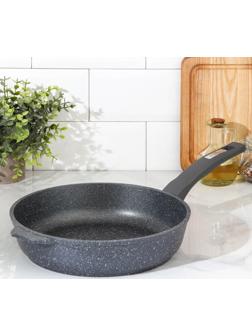 Сковорода «Гранит», d=26 см, пластиковая ручка, антипригарное покрытие, цвет серый