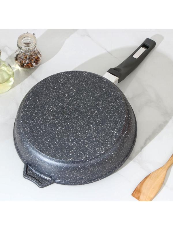 Сковорода «Гранит», d=26 см, пластиковая ручка, антипригарное покрытие, цвет серый