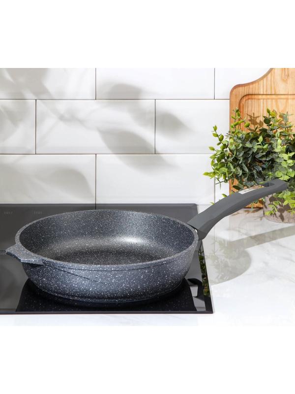 Сковорода «Гранит», d=26 см, пластиковая ручка, антипригарное покрытие, цвет серый