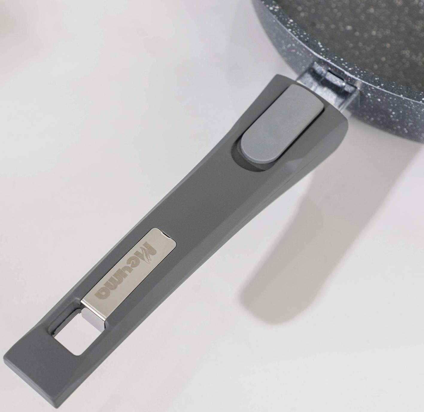 Сковорода «Гранит», d=26 см, съёмная ручка, антипригарное покрытие, цвет серый