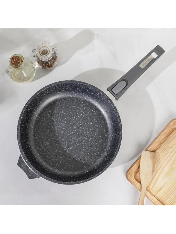 Сковорода «Гранит», d=26 см, съёмная ручка, антипригарное покрытие, цвет серый