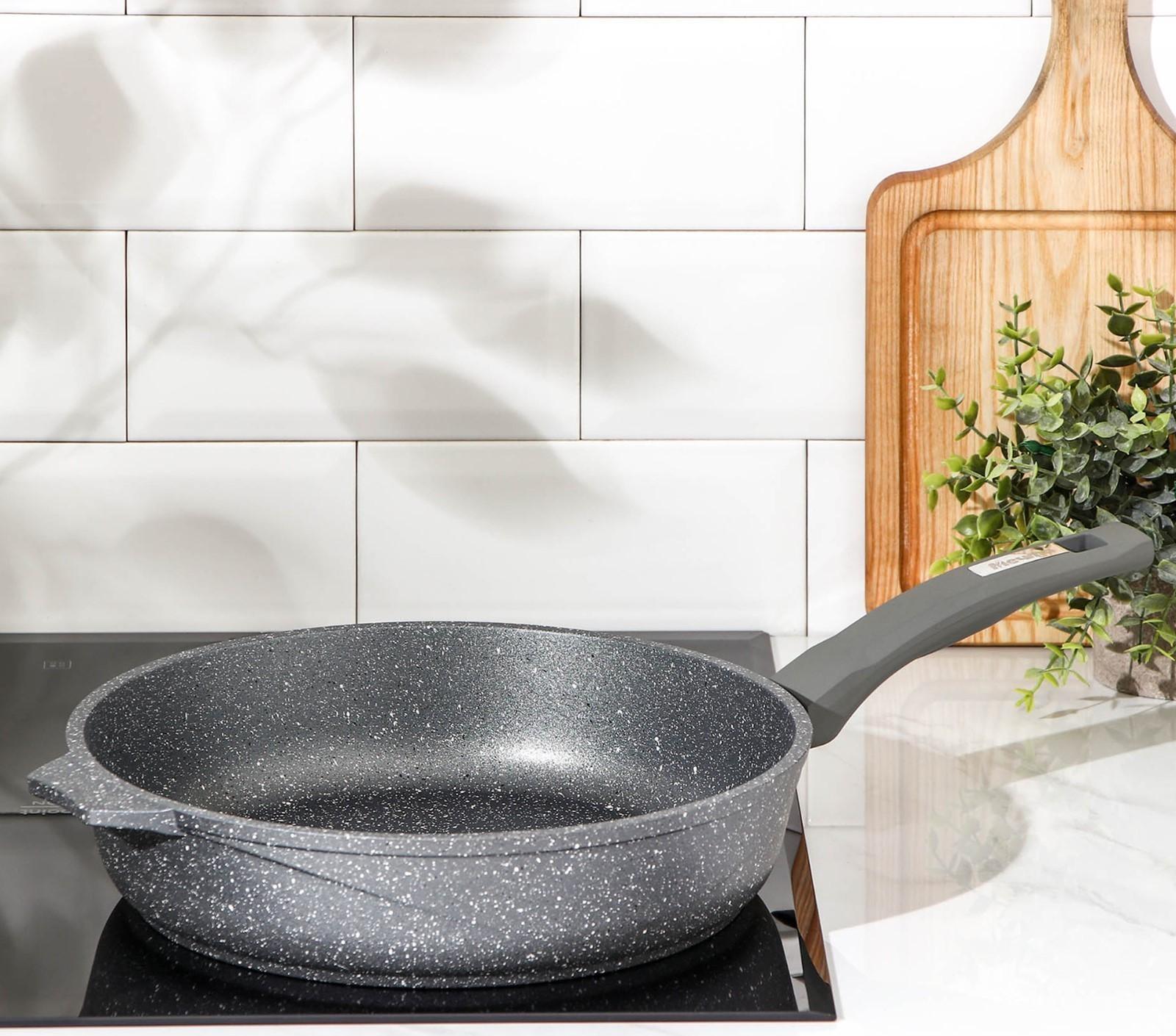 Сковорода «Гранит», d=28 см, пластиковая ручка, антипригарное покрытие, цвет серый