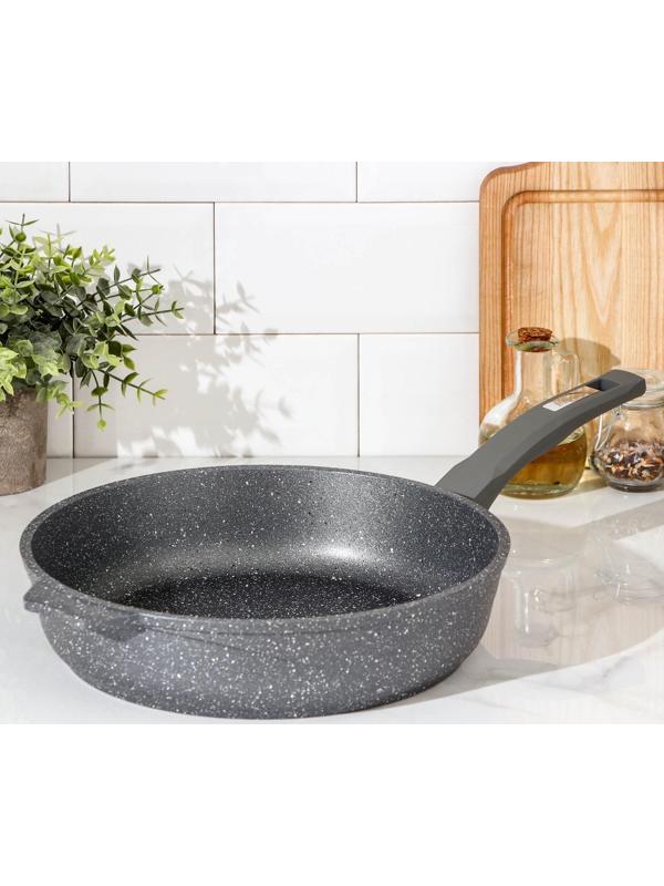 Сковорода «Гранит», d=28 см, пластиковая ручка, антипригарное покрытие, цвет серый