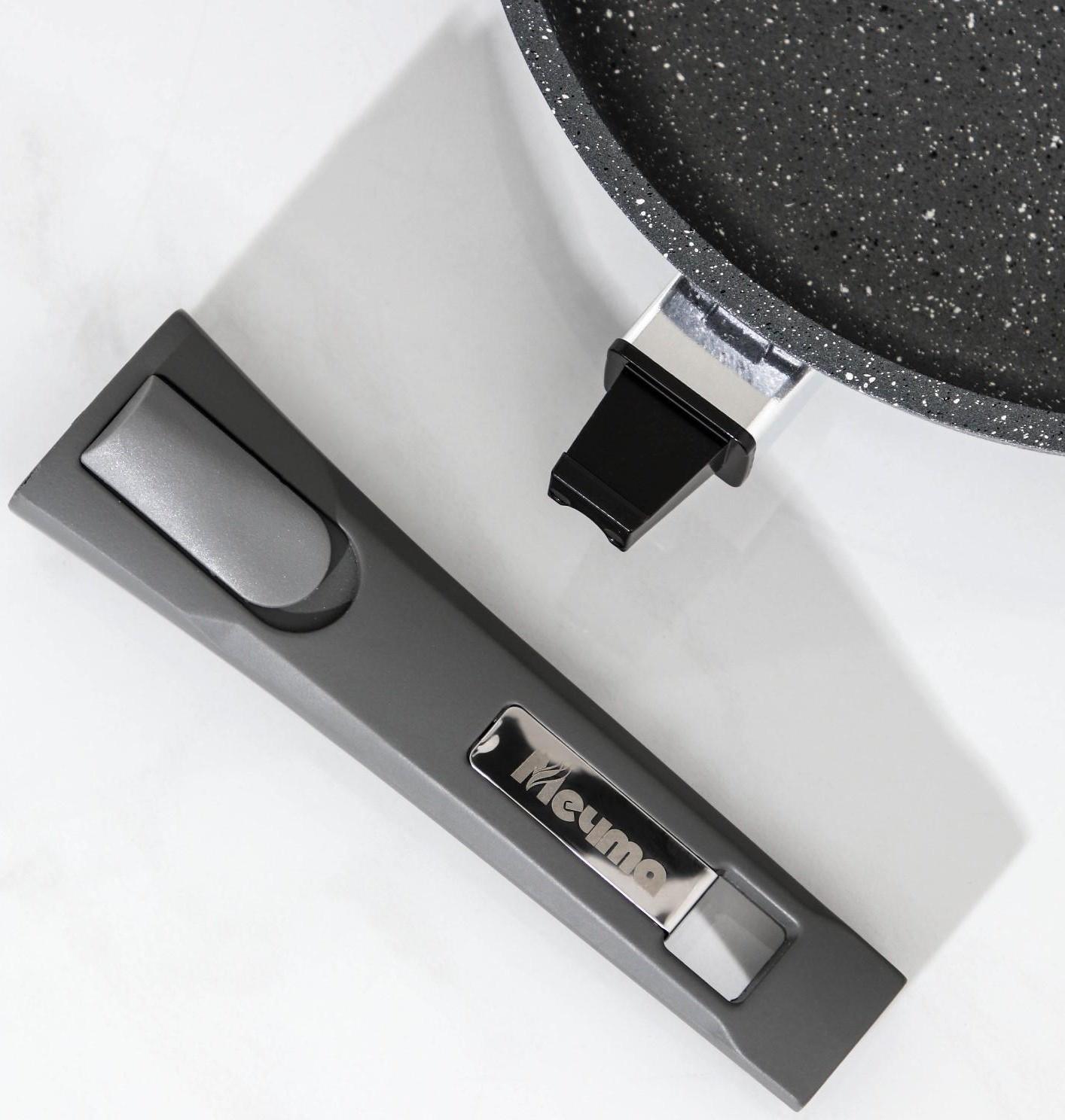 Сковорода «Гранит», d=28 см, съёмная ручка, антипригарное покрытие, цвет серый