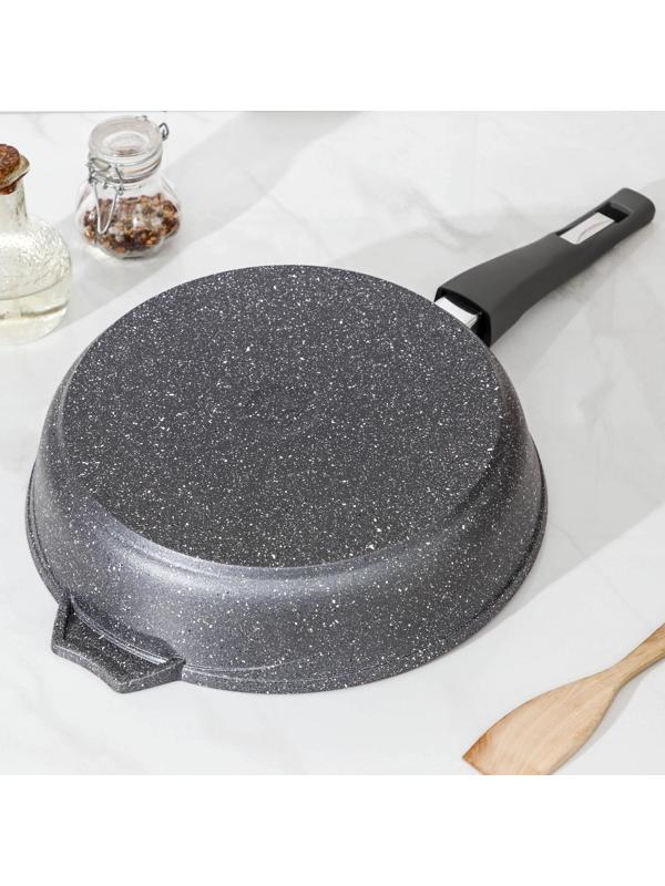 Сковорода «Гранит», d=28 см, съёмная ручка, антипригарное покрытие, цвет серый