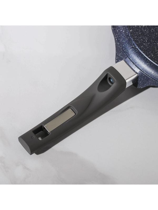 Сковорода блинная «Гранит», d=22 см, пластиковая ручка, антипригарное покрытие, цвет серый