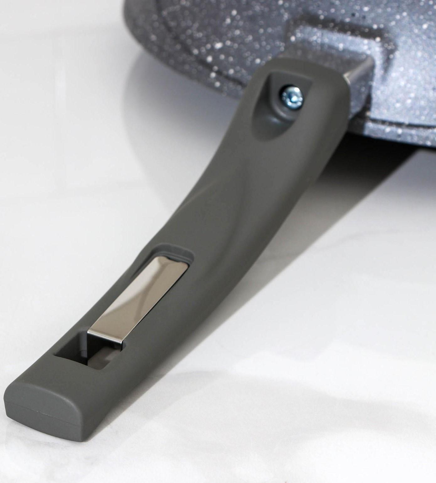 Сковорода-ВОК «Гранит», d=28 см, пластиковая ручка, антипригарное покрытие, цвет серый