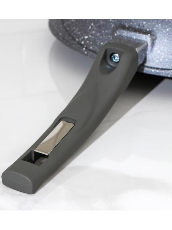 Сковорода-ВОК «Гранит», d=28 см, пластиковая ручка, антипригарное покрытие, цвет серый