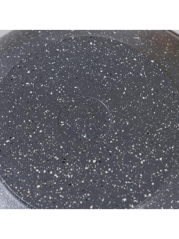 Сковорода-ВОК «Гранит», d=28 см, съёмная ручка, антипригарное покрытие, цвет серый