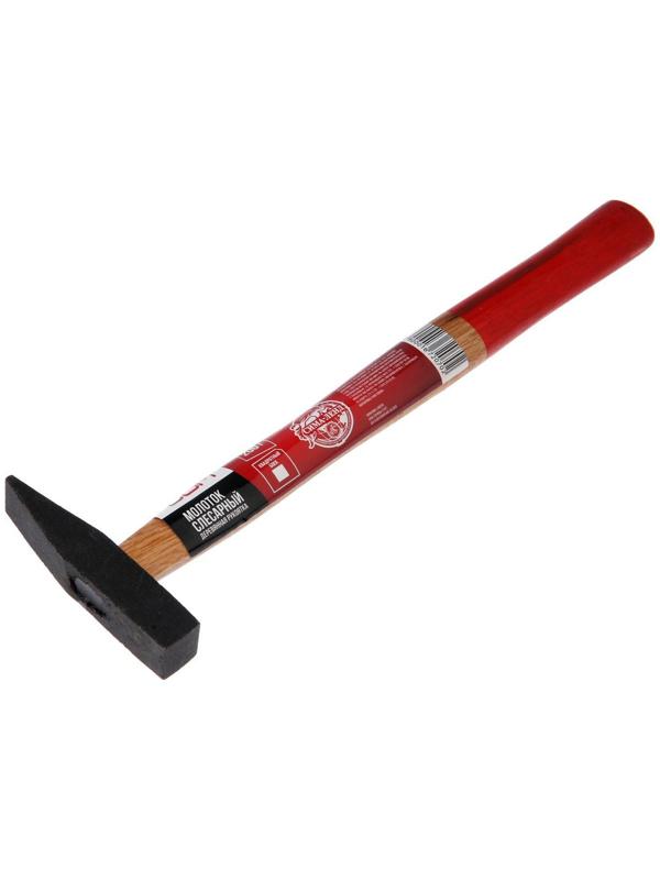 Молоток слесарный ЛОМ, квадратный боек, деревянная рукоятка, 200 г