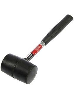 Киянка ЛОМ, металлическая обрезиненная рукоятка, черная резина, 300 г