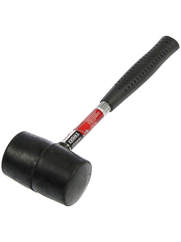 Киянка ЛОМ, металлическая обрезиненная рукоятка, черная резина, 300 г
