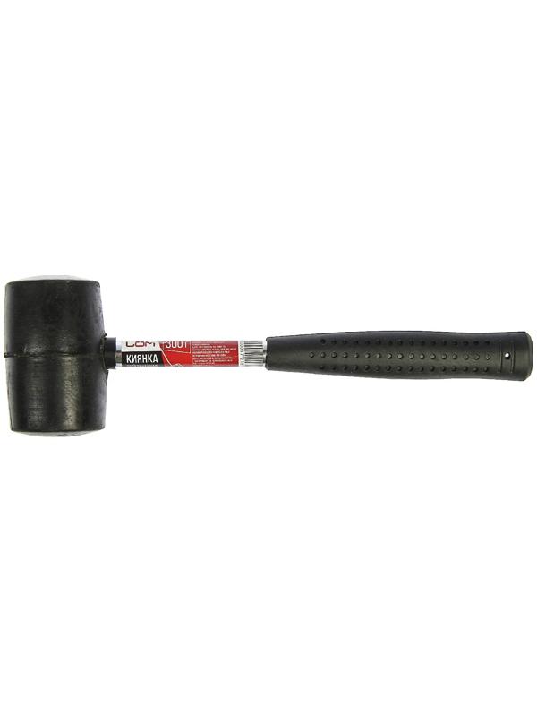 Киянка ЛОМ, металлическая обрезиненная рукоятка, черная резина, 300 г