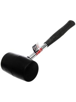 Киянка ЛОМ, металлическая обрезиненная рукоятка, черная резина, 500 г