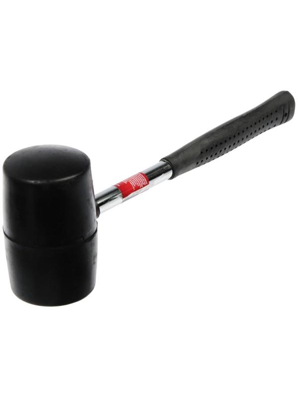 Киянка ЛОМ, металлическая обрезиненная рукоятка, черная резина, 500 г