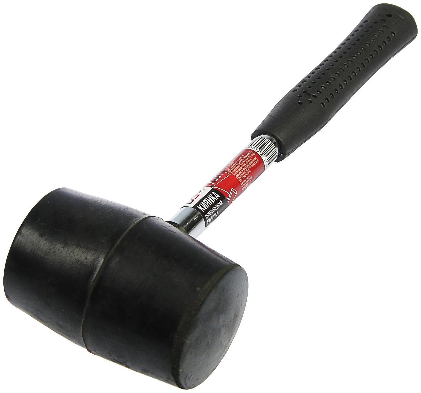 Киянка ЛОМ, металлическая обрезиненная рукоятка, черная резина, 700 г