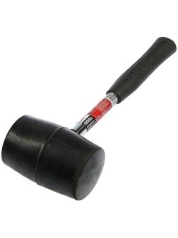 Киянка ЛОМ, металлическая обрезиненная рукоятка, черная резина, 700 г