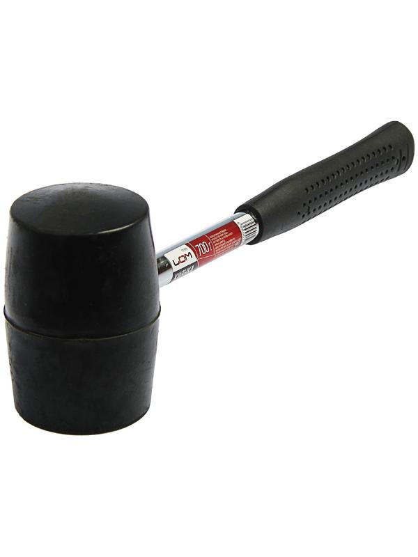 Киянка ЛОМ, металлическая обрезиненная рукоятка, черная резина, 700 г
