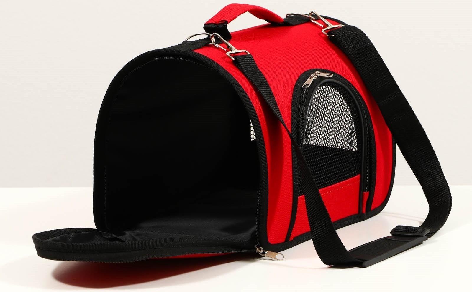 Сумка-переноска с 2 входами, 31 х 20,5 х 23 см, красная