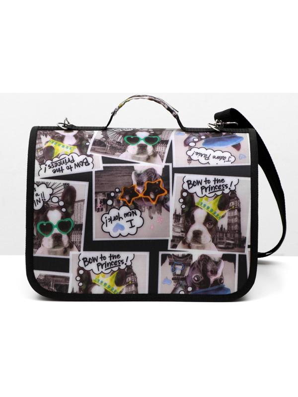 Сумка-переноска с принтом собачки, 31 х 20,5 х 23 см, микс цветов