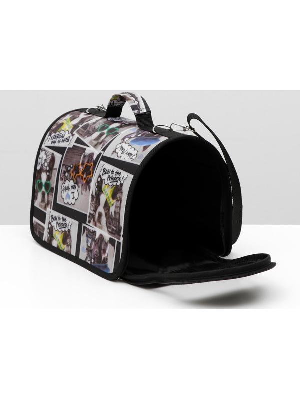 Сумка-переноска с принтом собачки, 31 х 20,5 х 23 см, микс цветов