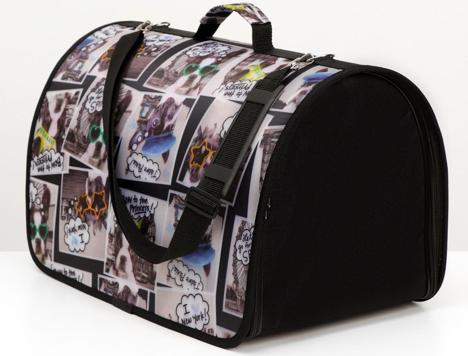 Сумка-переноска с принтом, 46 х 28,5 х 30 см  микс