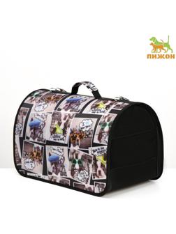 Сумка-переноска с принтом, 46 х 28,5 х 30 см  микс